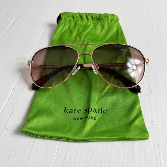 Fab Fit Fun x Kate Spade Emmaline Rose Gold Aviator Sunglasses main image 5